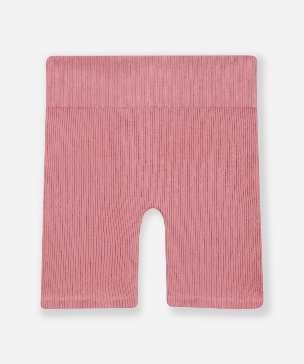 bermuda ciclista infantil canelada rosa
