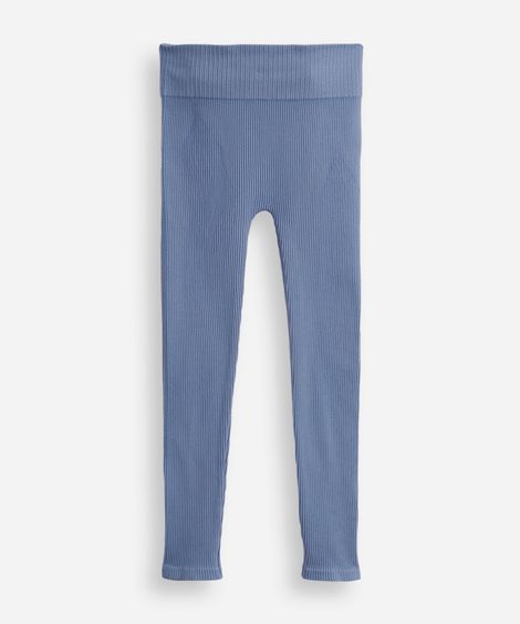 calça legging infantil de poliamida sem costura azul