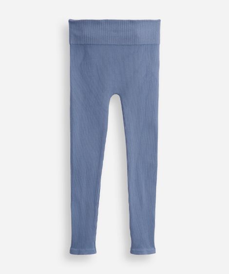 calça legging infantil de poliamida sem costura azul