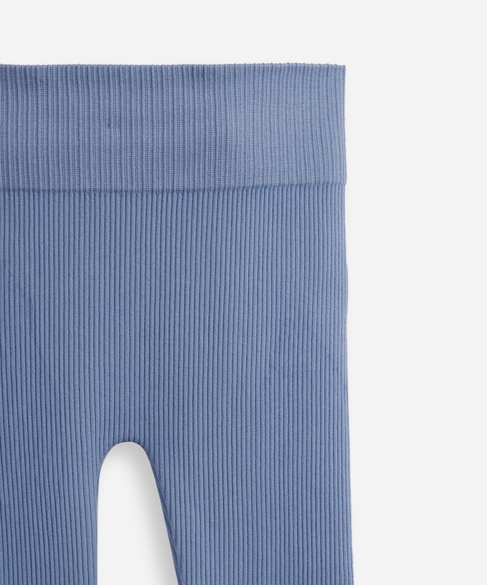 calça legging infantil de poliamida sem costura azul