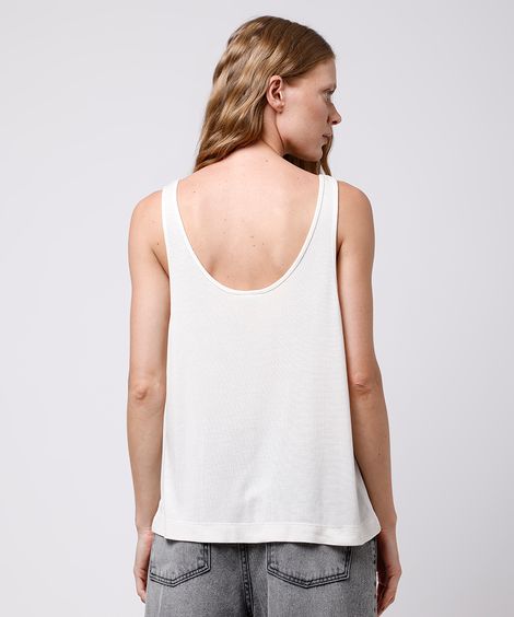 regata feminina de tricot mindset off white