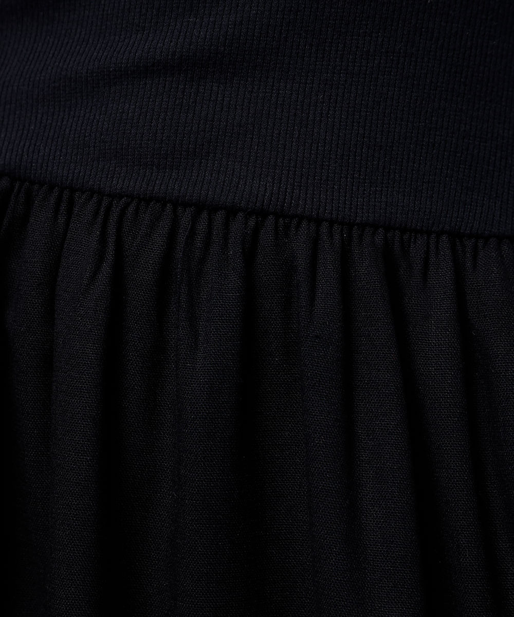 vestido midi com linho mindset preto