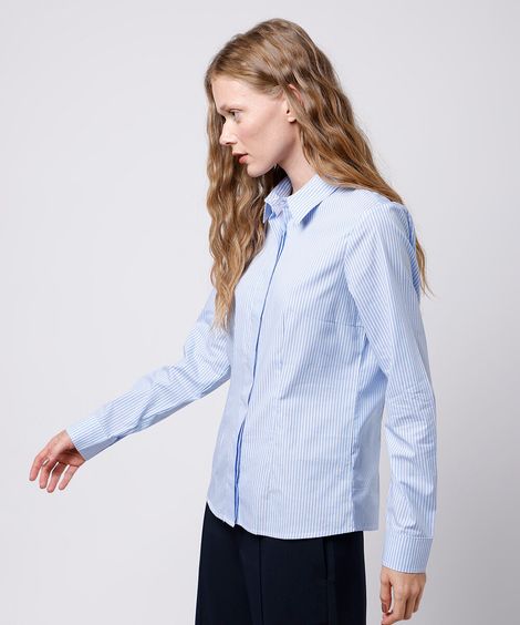 camisa manga longa listrada mindset azul