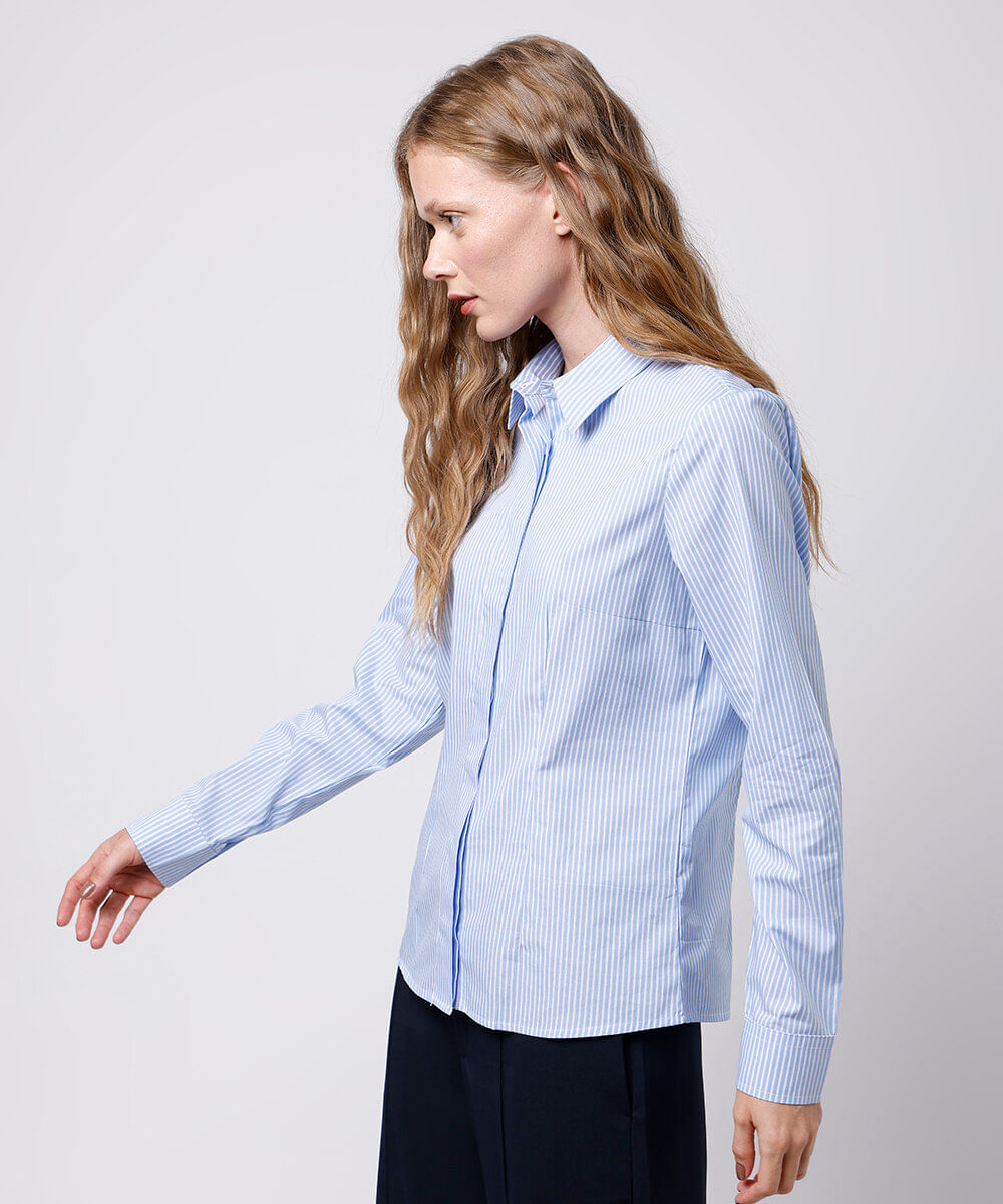 camisa manga longa listrada mindset azul