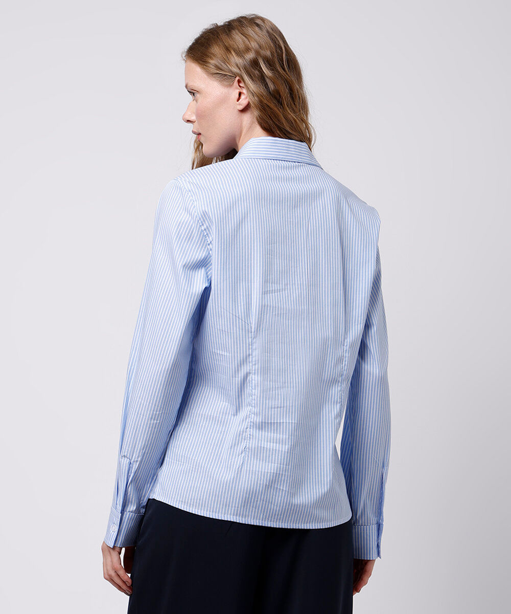 camisa manga longa listrada mindset azul