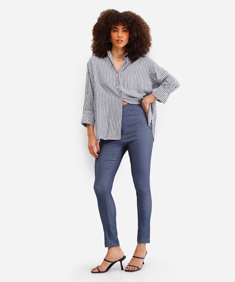 calça legging cintura alta azul