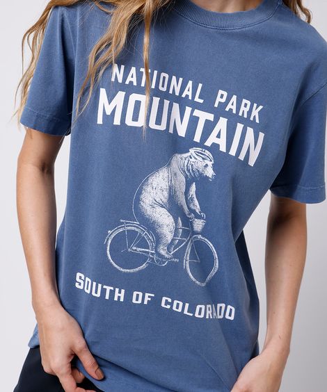 camiseta feminina de algodão national park mindset azul