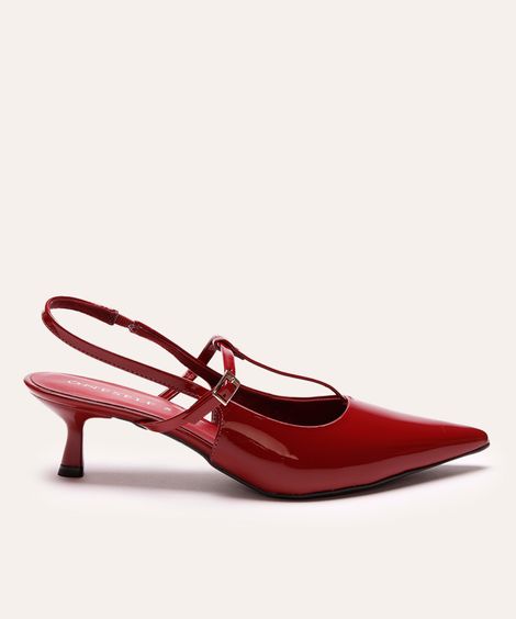 scarpin bico fino salto baixo oneself vinho