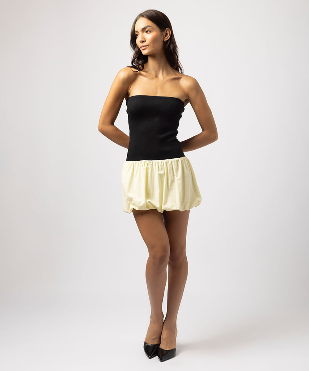 vestido balonê feminino mindset lo de lui preto