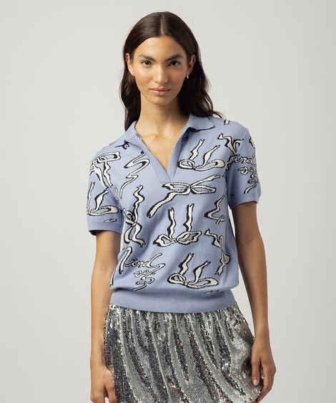 polo de tricot feminina laços mindset lo de lui lilás