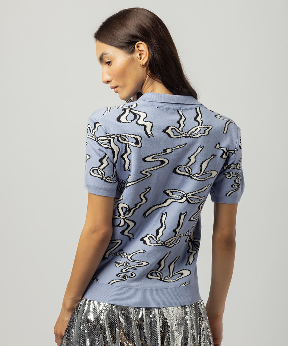 polo de tricot feminina laços mindset lo de lui lilás