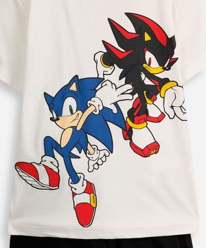 pijama curto infantil sonic e shadow off white