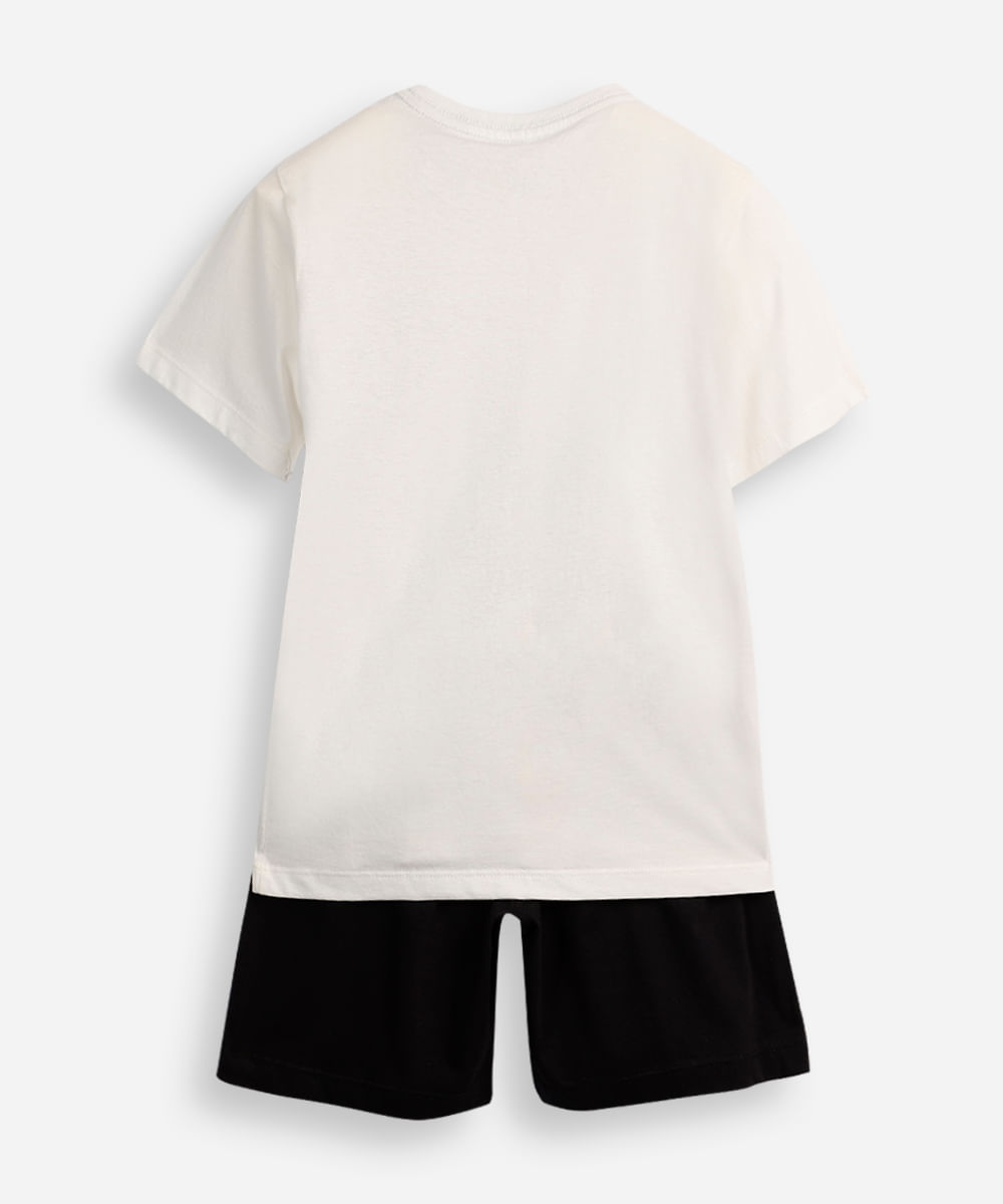 pijama curto infantil sonic e shadow off white