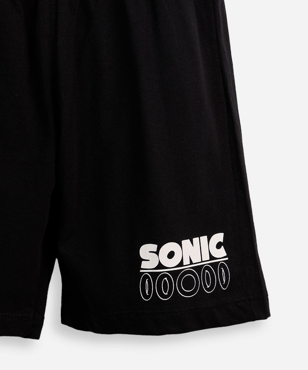 pijama curto infantil sonic e shadow off white
