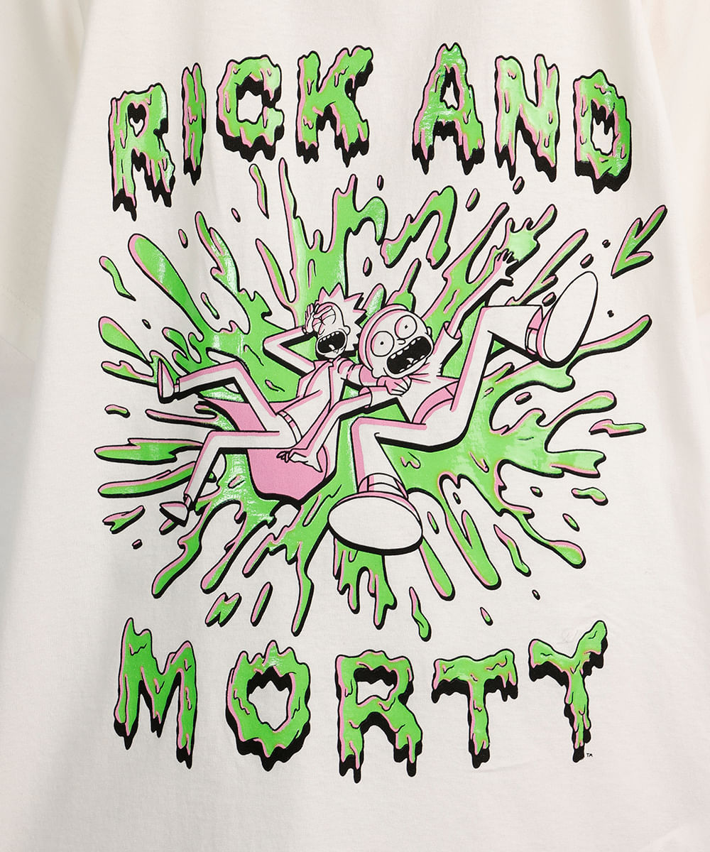 pijama curto juvenil rick e morty off white