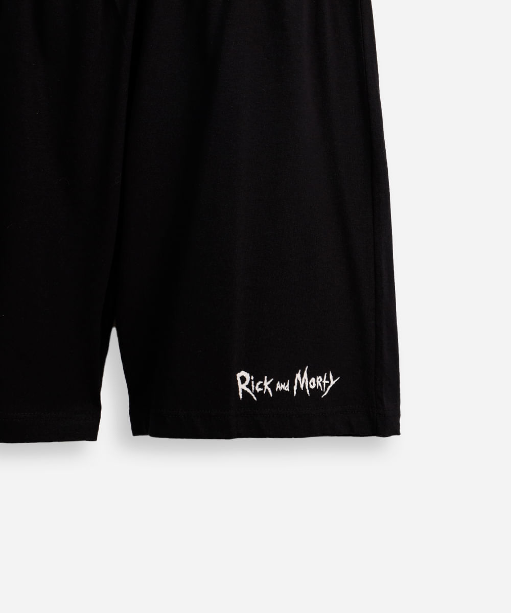 pijama curto juvenil rick e morty off white