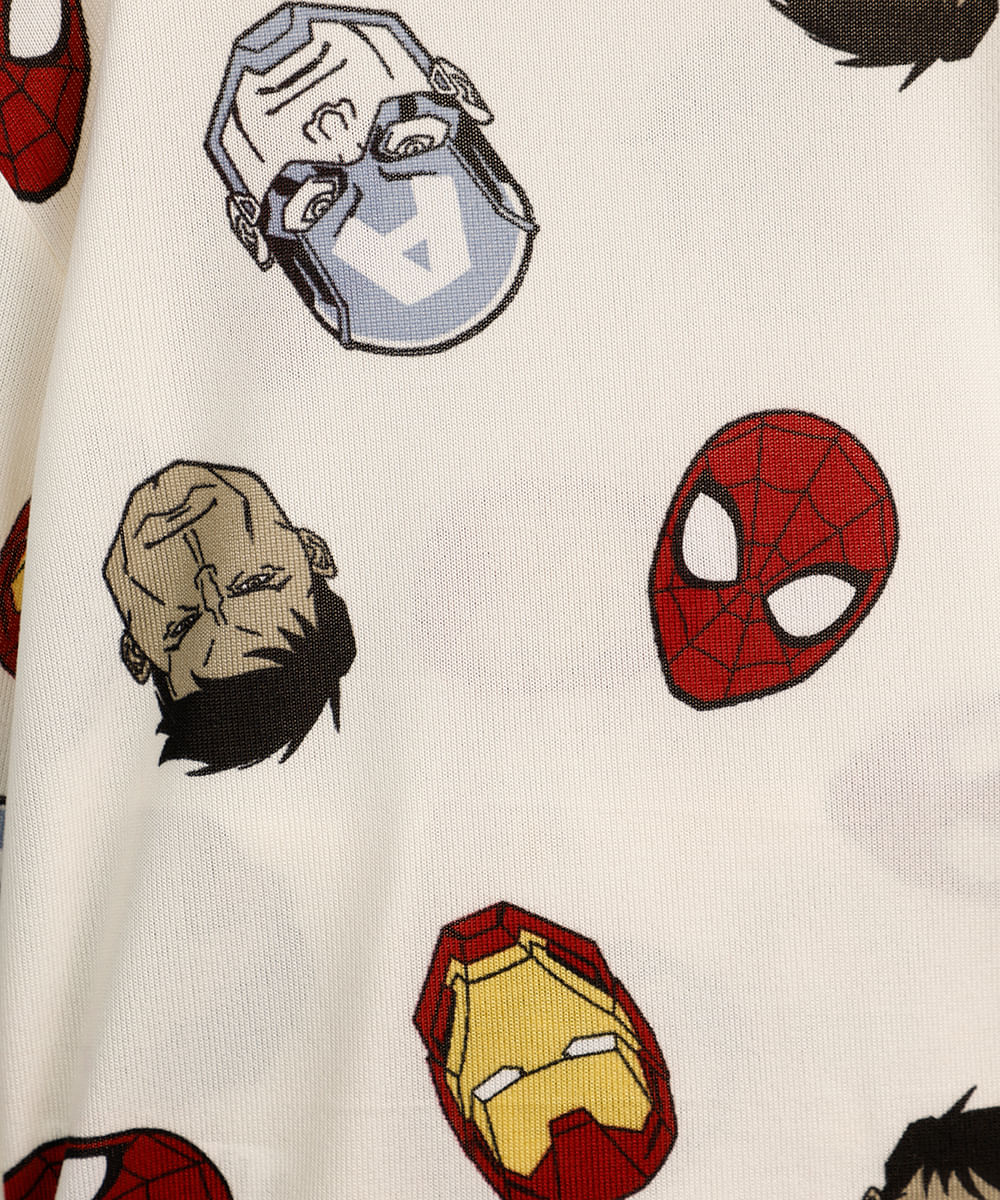 pijama longo infantil os vingadores off white