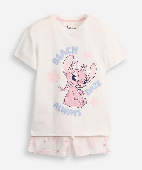 pijama curto infantil angel off white