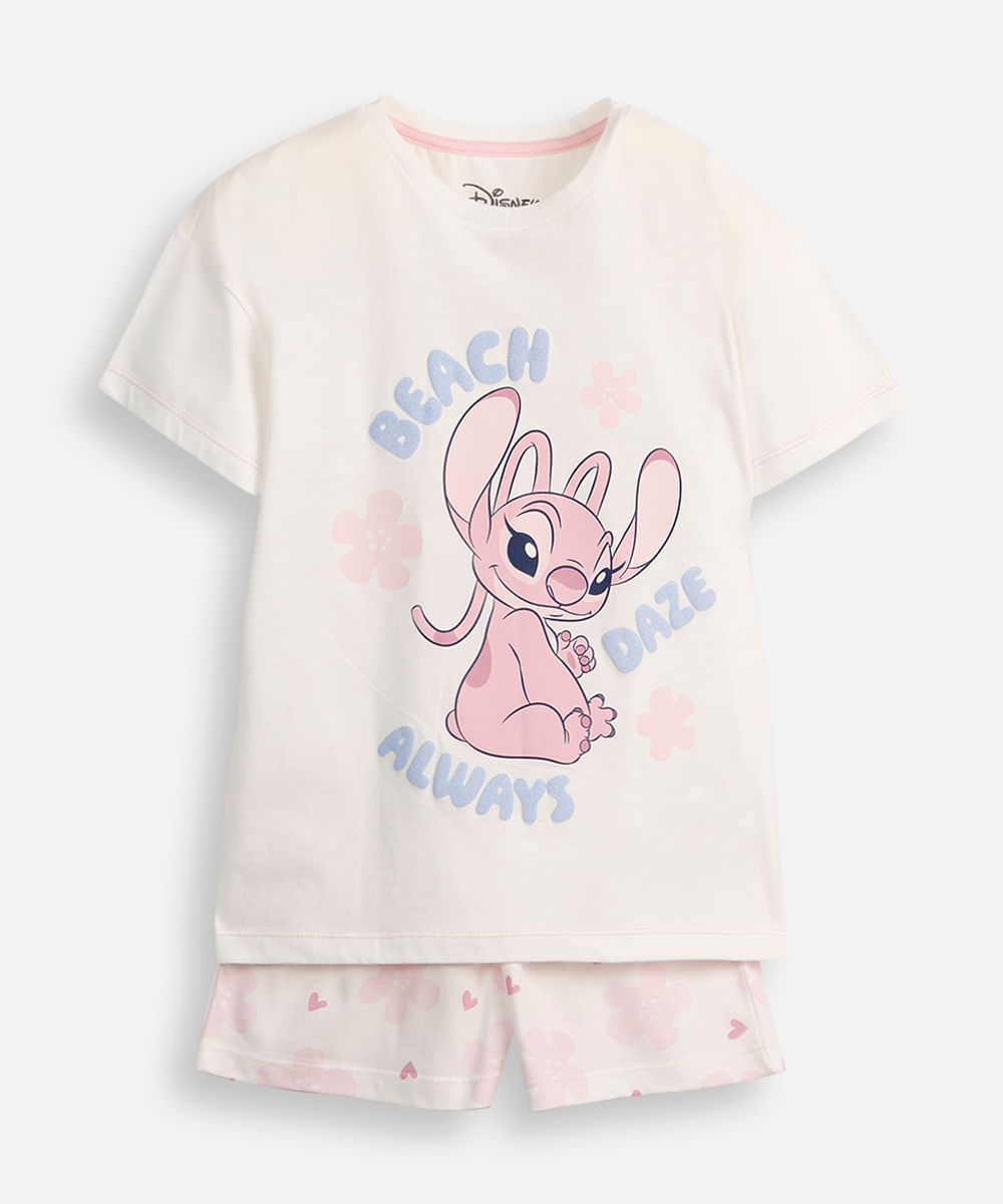 pijama curto infantil angel off white