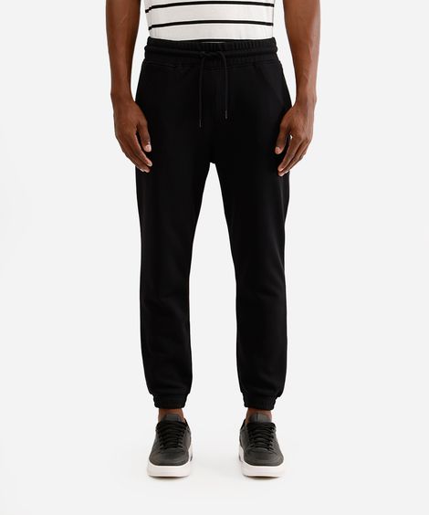 calça básica jogger masculina de moletom preto