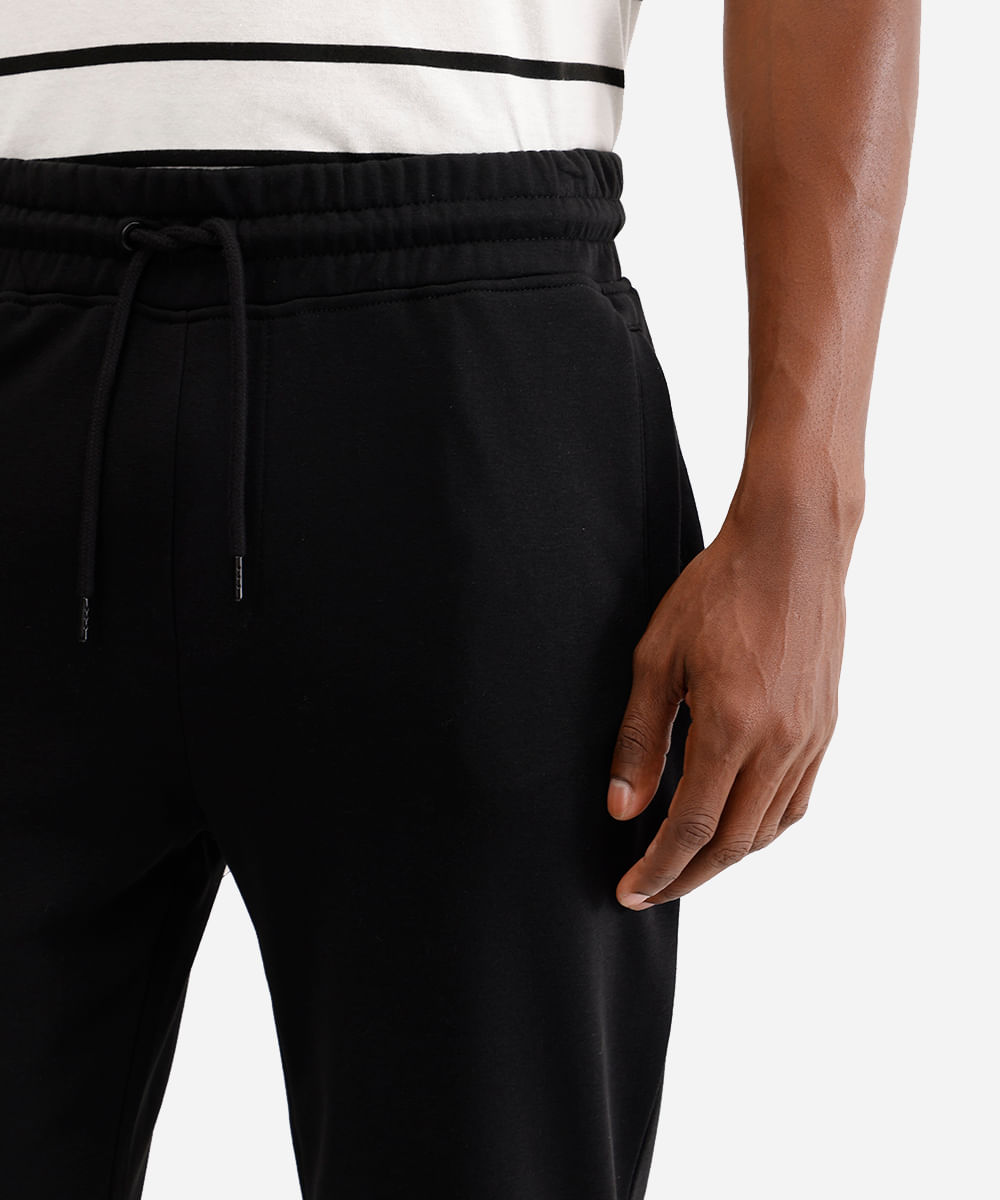 calça básica jogger masculina de moletom preto