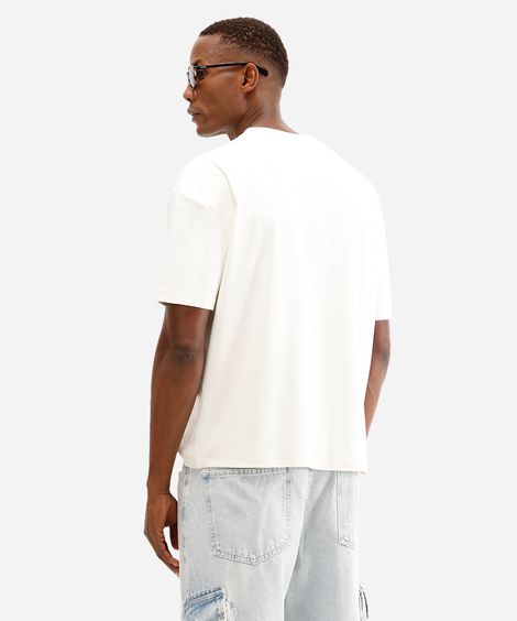 camiseta oversized masculina de algodão peruano off white