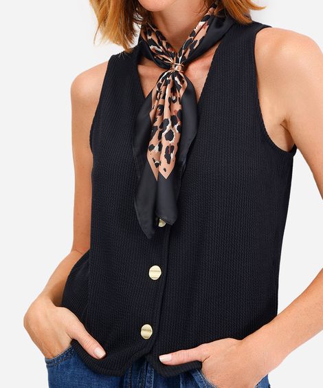 lenço feminino acetinado animal print marrom