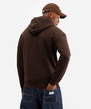 blusão oversized masculino de moletom com capuz marrom