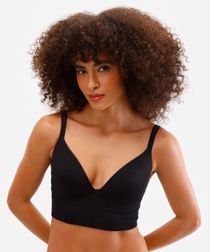 sutiã triângulo feminino com bojo sem costura preto