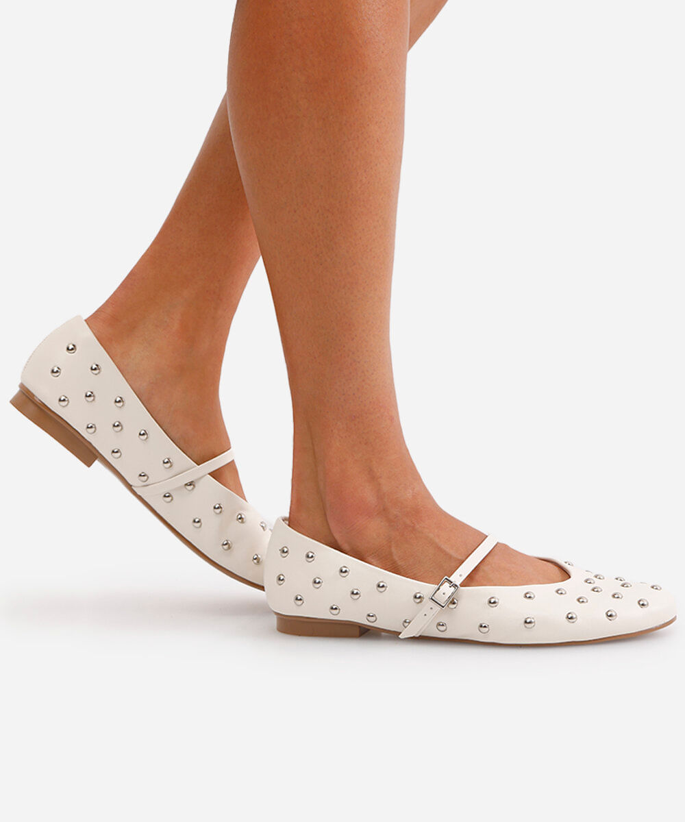 sapatilha boneca com tachas oneself off white