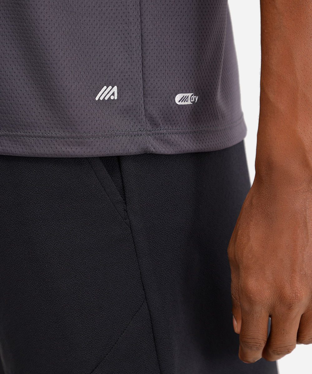 regata masculina esportiva texturizada cinza