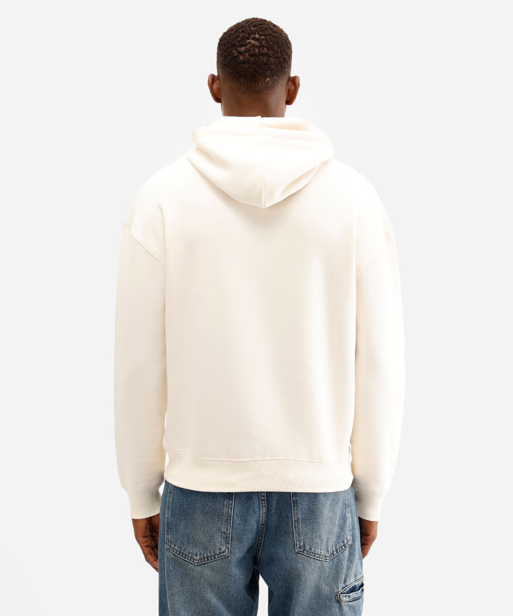 blusão oversized masculino de moletom com capuz off white