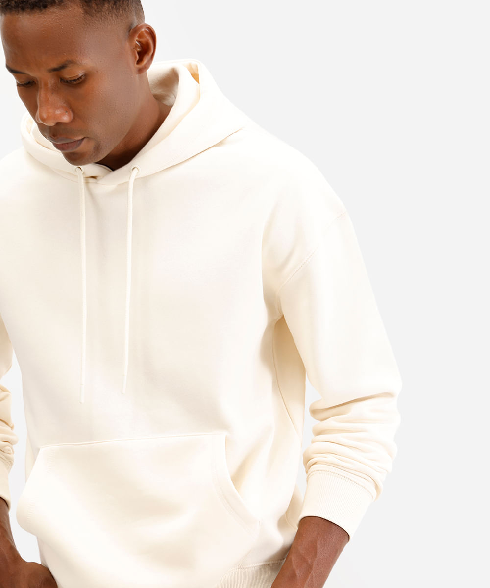 blusão oversized masculino de moletom com capuz off white