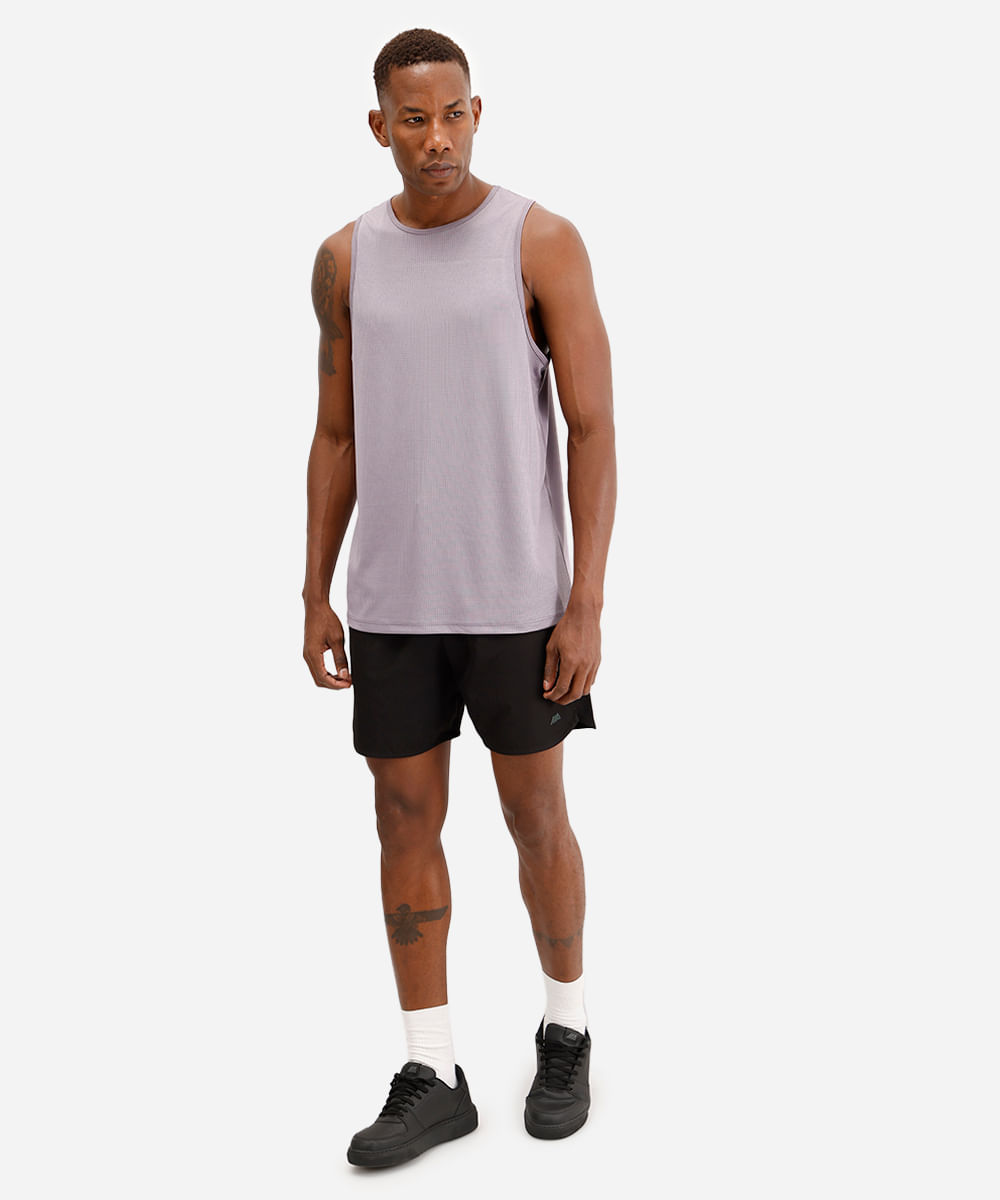 regata masculina run esportiva texturizada roxa
