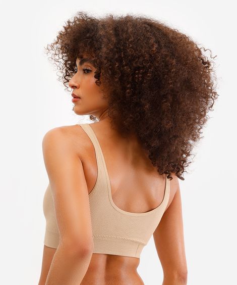 sutiã triângulo feminino com bojo removível bege