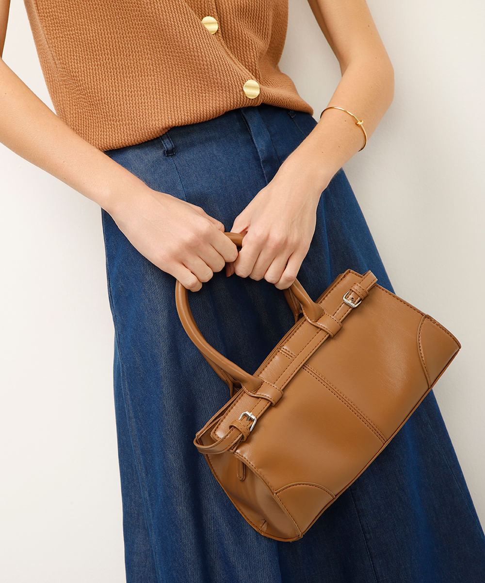 bolsa transversal estruturada mindset bege