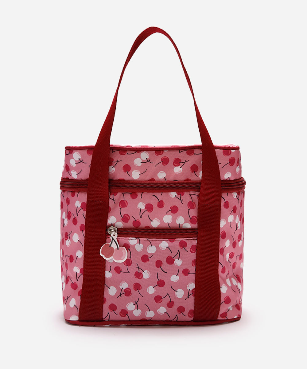 lancheira térmica cerejinha rosa