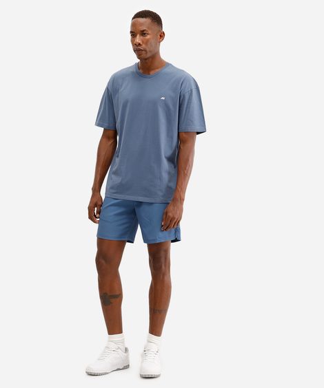 short masculino esportivo cós elástico azul