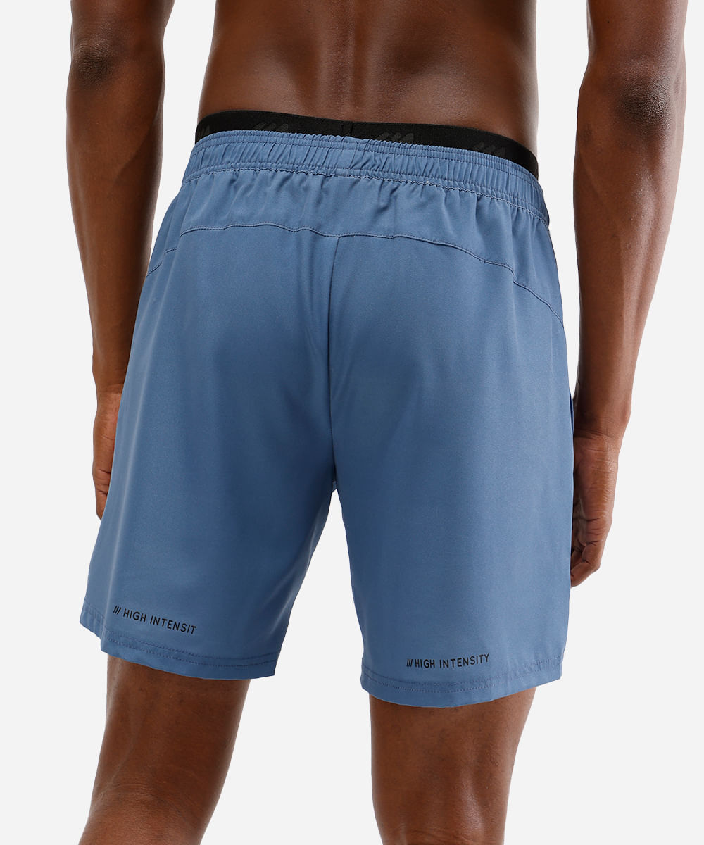 short masculino esportivo cós elástico azul