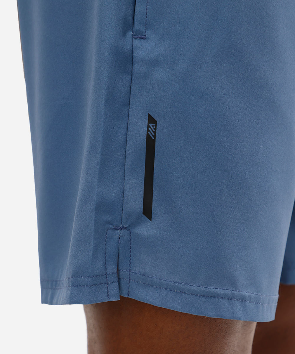 short masculino esportivo cós elástico azul