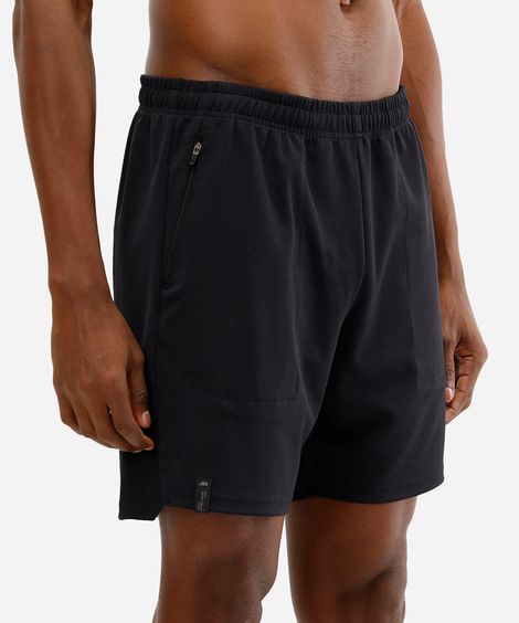 short masculino esportivo texturizado preto