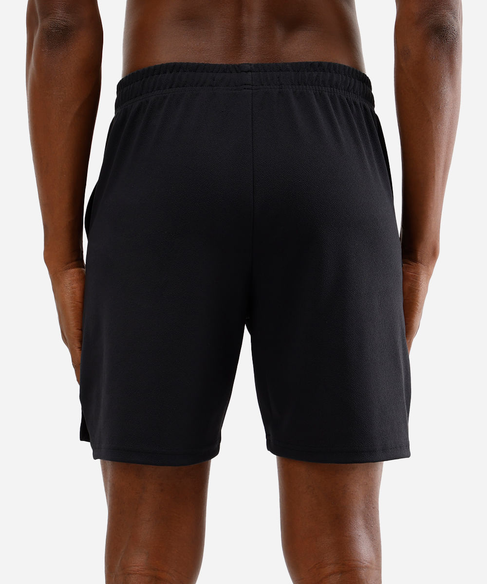 short masculino esportivo texturizado preto