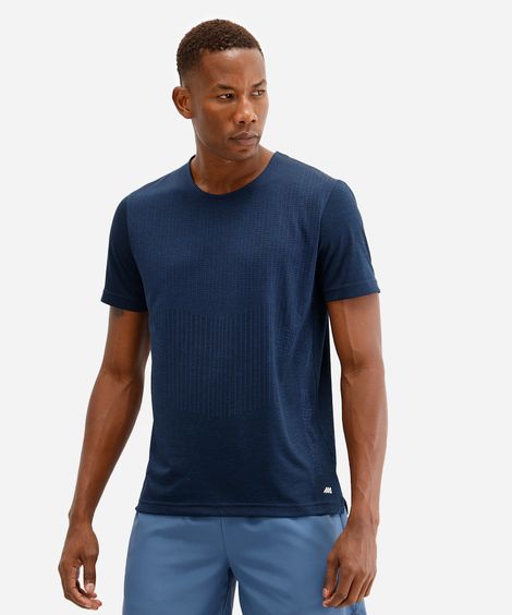 camiseta esportiva masculina estampada azul