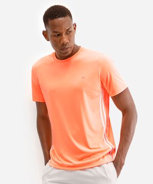 camiseta masculina esportiva ace com listras laranja