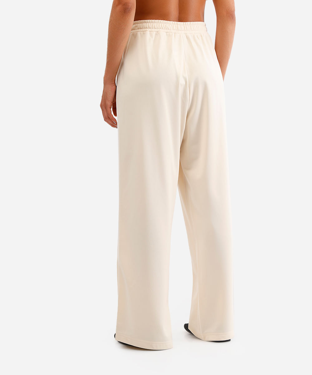 calça wide leg feminina cós elástico amarela