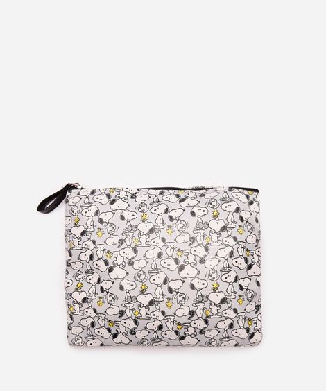necessaire metalizada snoopy prateada