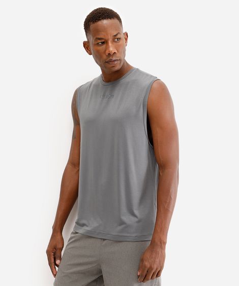 regata muscle masculina de viscose ultimate cinza