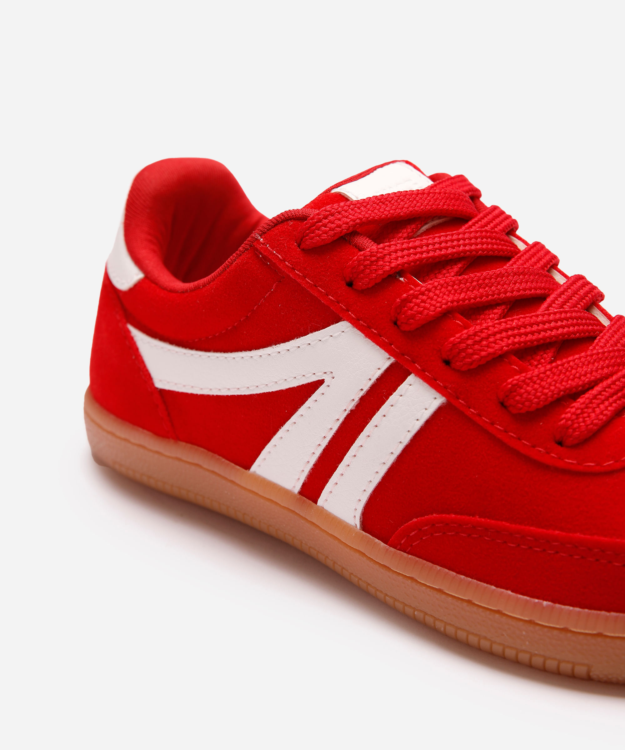 tênis bossa com recortes bicolor vermelho