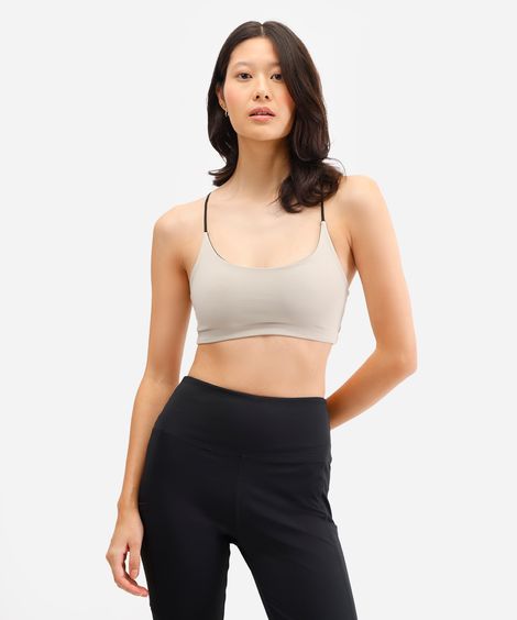 top dupla face esportivo ace - bege medio