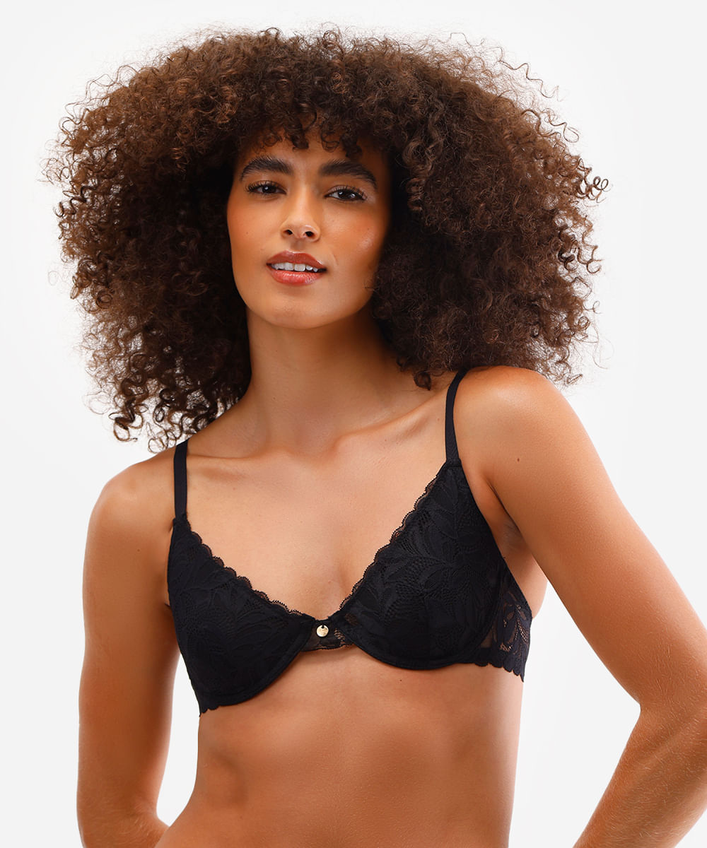 kit de 2 sutiãs meia taça sem bojo renda floral colorido
